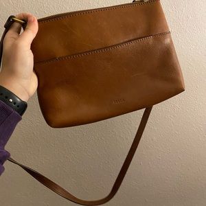 Brown crossbody bag by Fossil